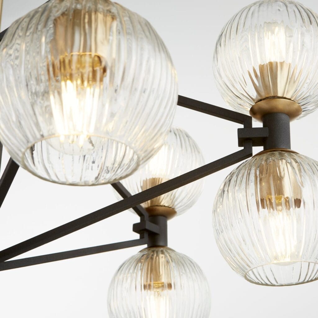 Helios Chandelier | Black & Aged Brass – Large