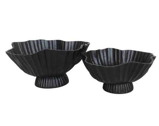 BREEVALE SET OF 2 BLACK BOWLS 7 (IN)