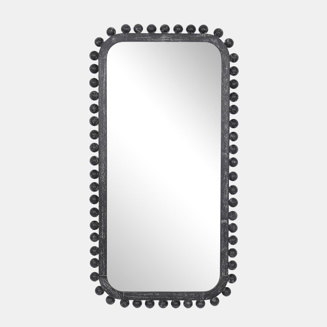 23x45" Knobby Rectangular Mirror, Black