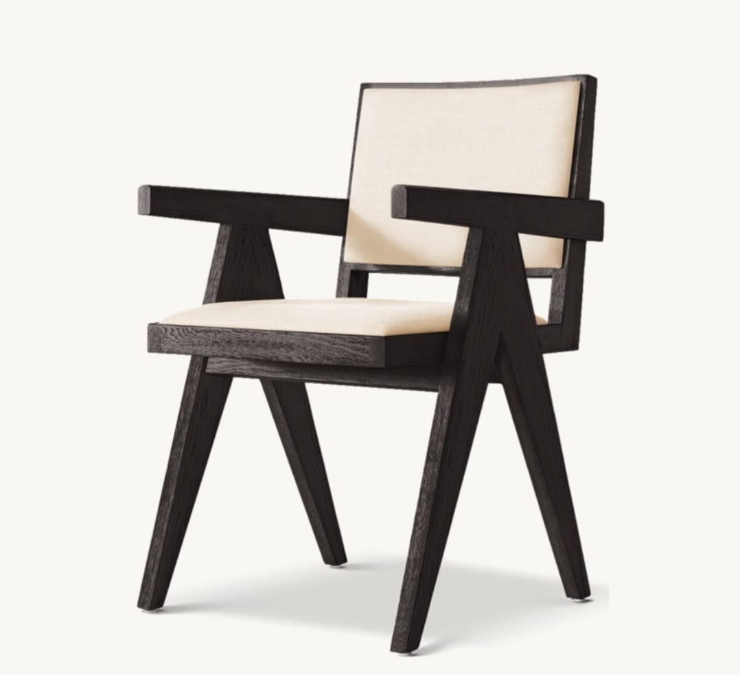 JAKOB FRAMED FABRIC DINING ARMCHAIR