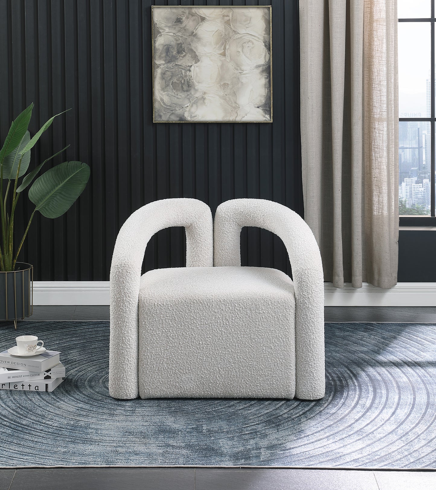 Otto Boucle Fabric Accent Chair