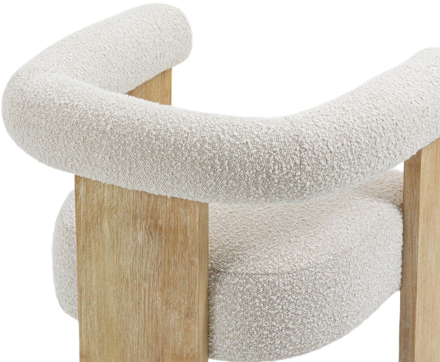 Barrel Boucle Fabric Dining Chair