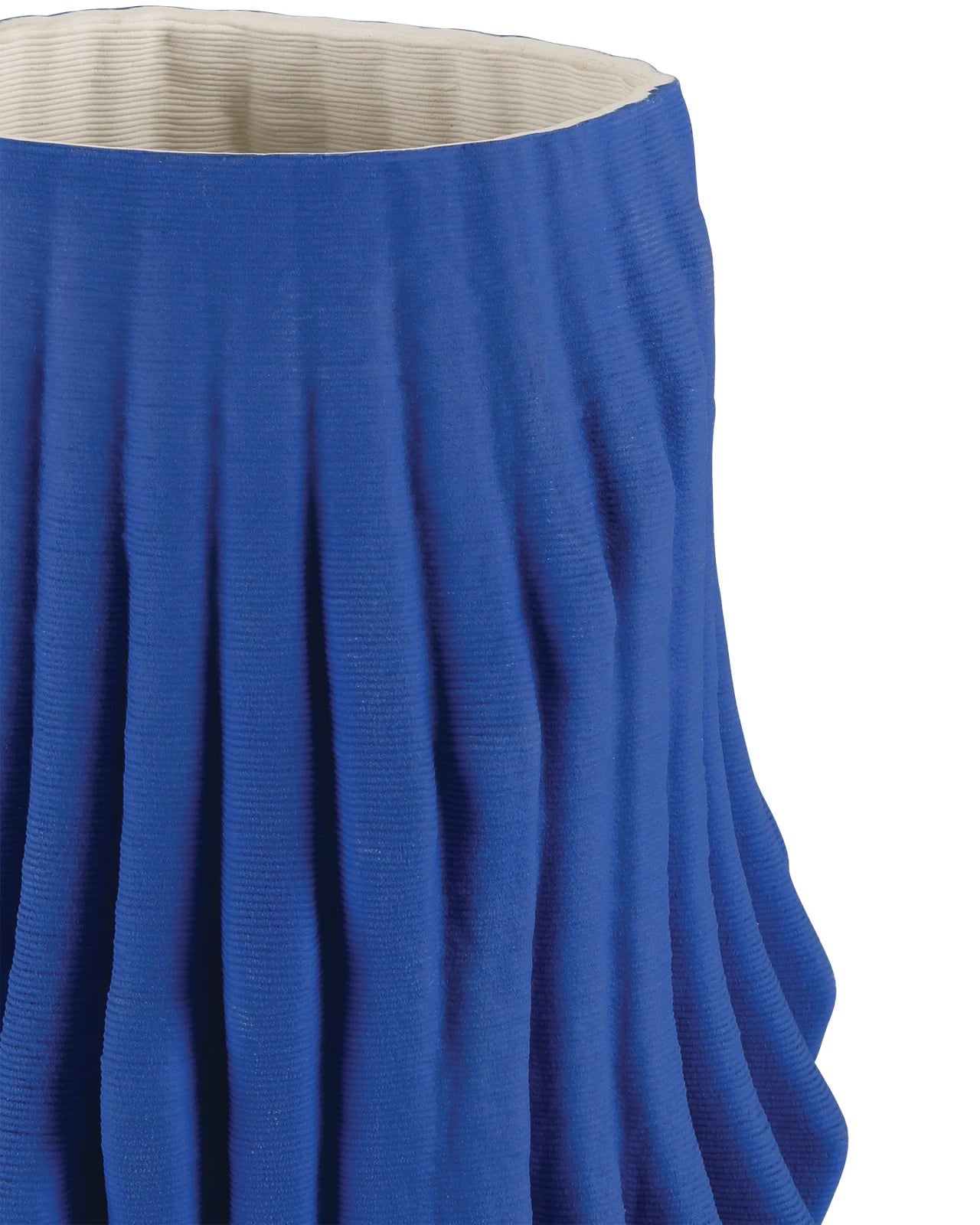 blue Pleat Large Vase