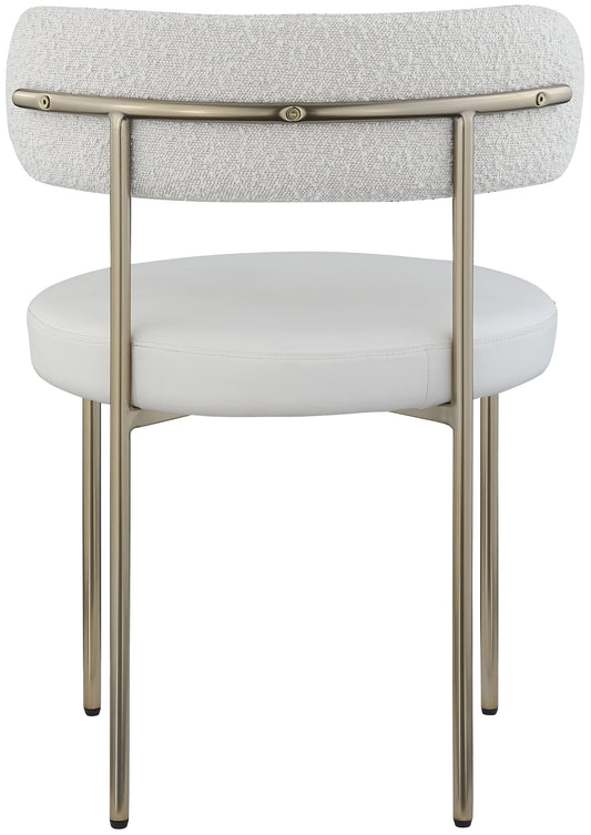 Beacon Vegan Leather and Boucle Fabric Dining Chair