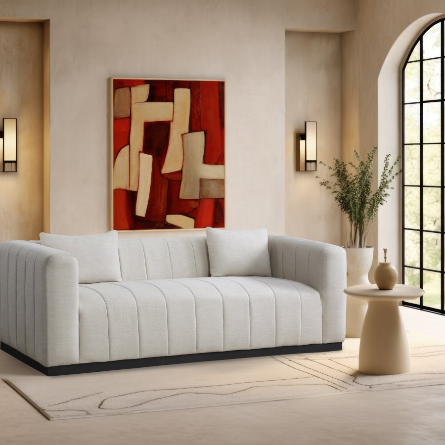 Lucia Linen Textured Fabric Sofa
