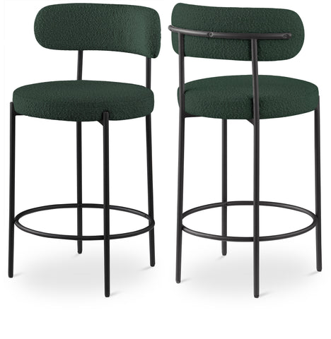 Stryker Boucle Fabric and Vegan Leather Bar / Counter Stools