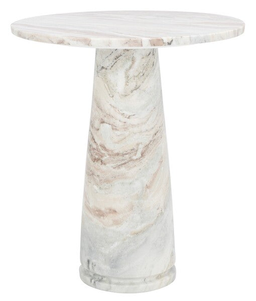 Valentia Tall Round Marble Accent Table