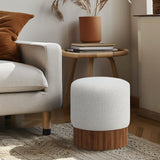 Veranda Boucle Fabric Ottoman / Stool