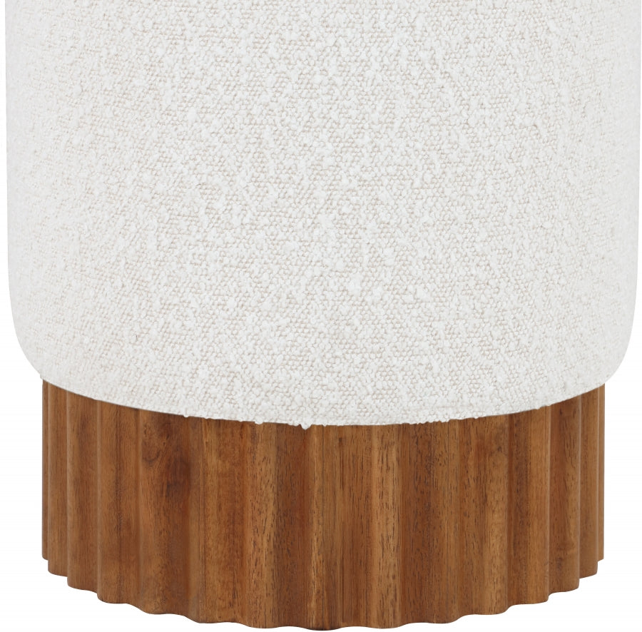 Veranda Boucle Fabric Ottoman / Stool