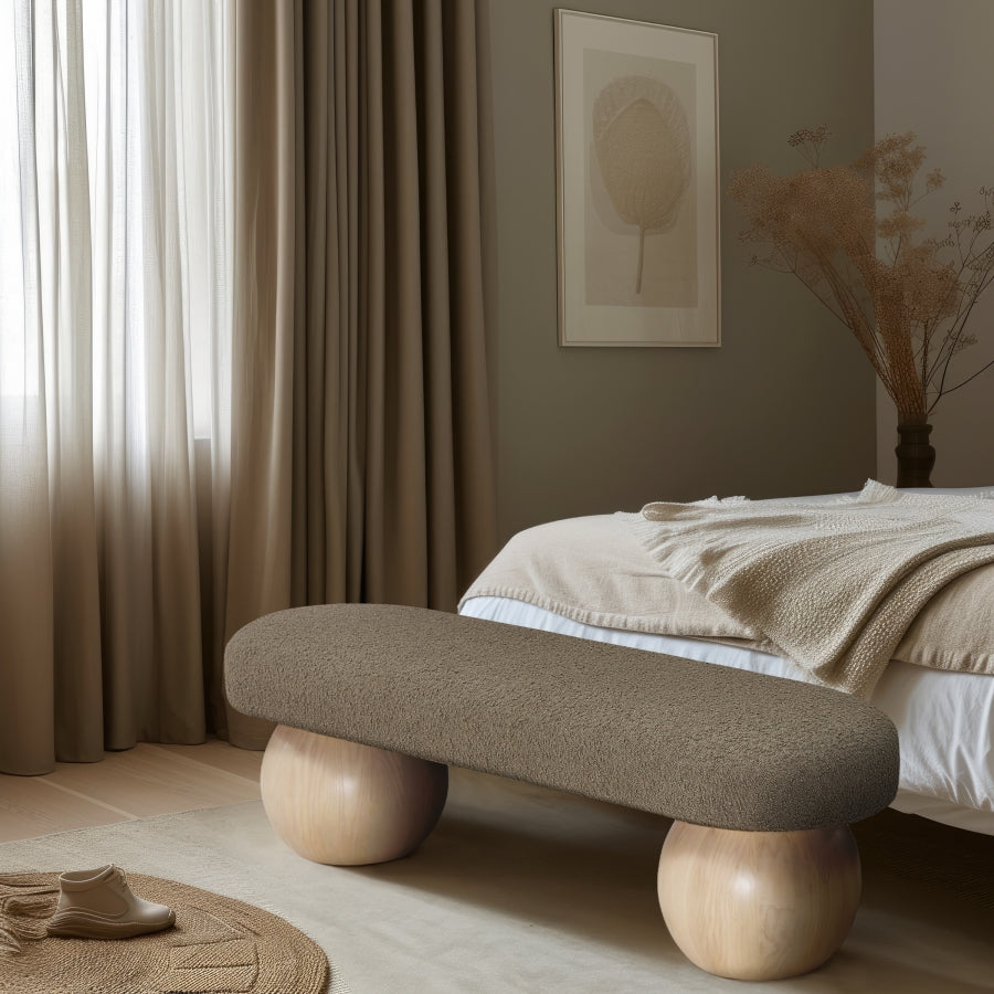 Bowie Boucle Fabric Bench