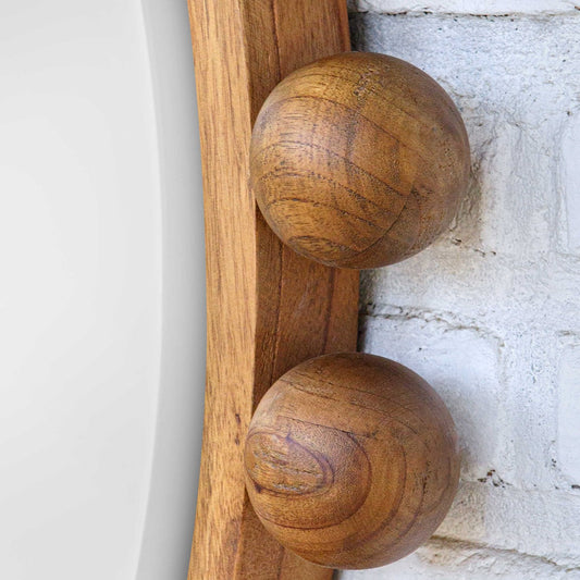 CYRA WOOD ROUND MIRROR, WALNUT