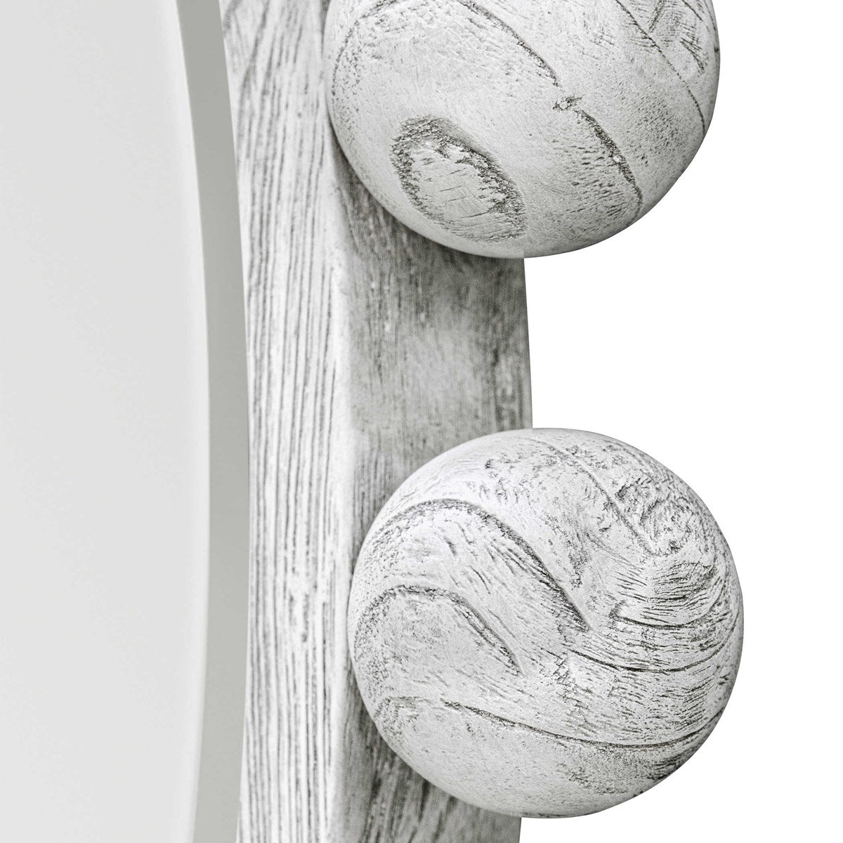 CYRA WOOD ROUND MIRROR, AGED IVORY