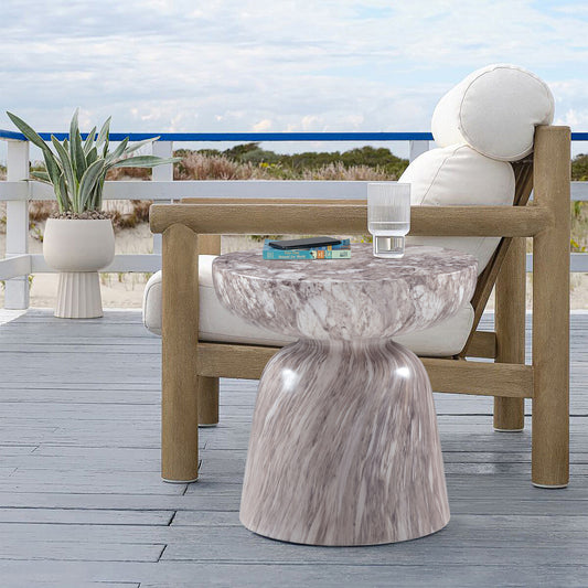 Avellino Marble Finish Indoor/Outdoor Concrete End Table