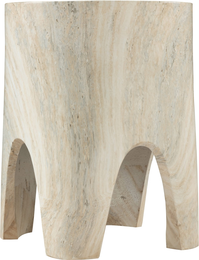Foligno Travertine Finish Indoor/Outdoor Concrete End Table