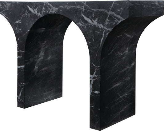 Black Pomezia Marble Finish Console Table