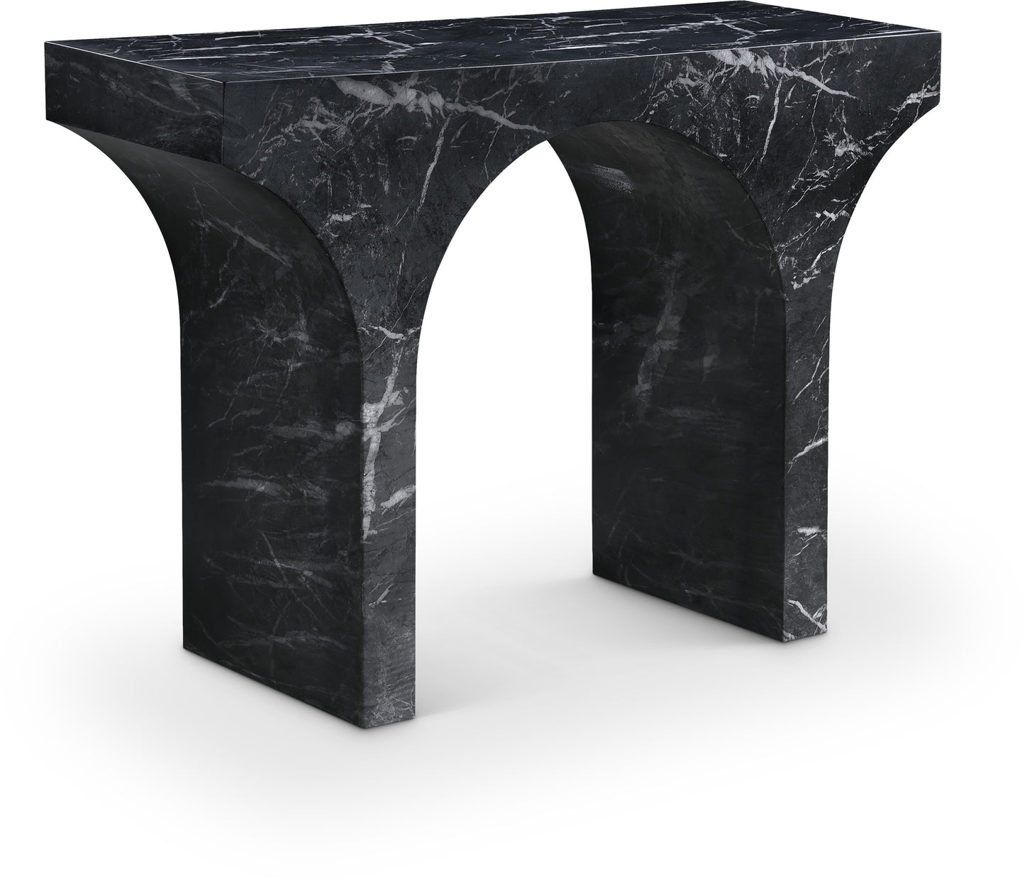 Black Pomezia Marble Finish Console Table