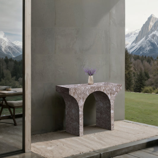Pomezia Marble Finish Console Table