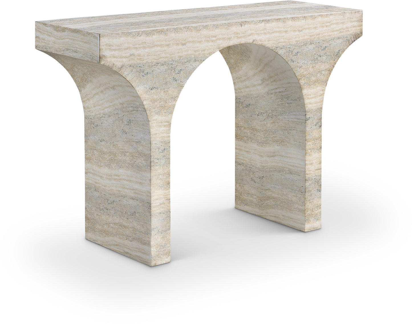 Pomezia Travertine Finish Console Table