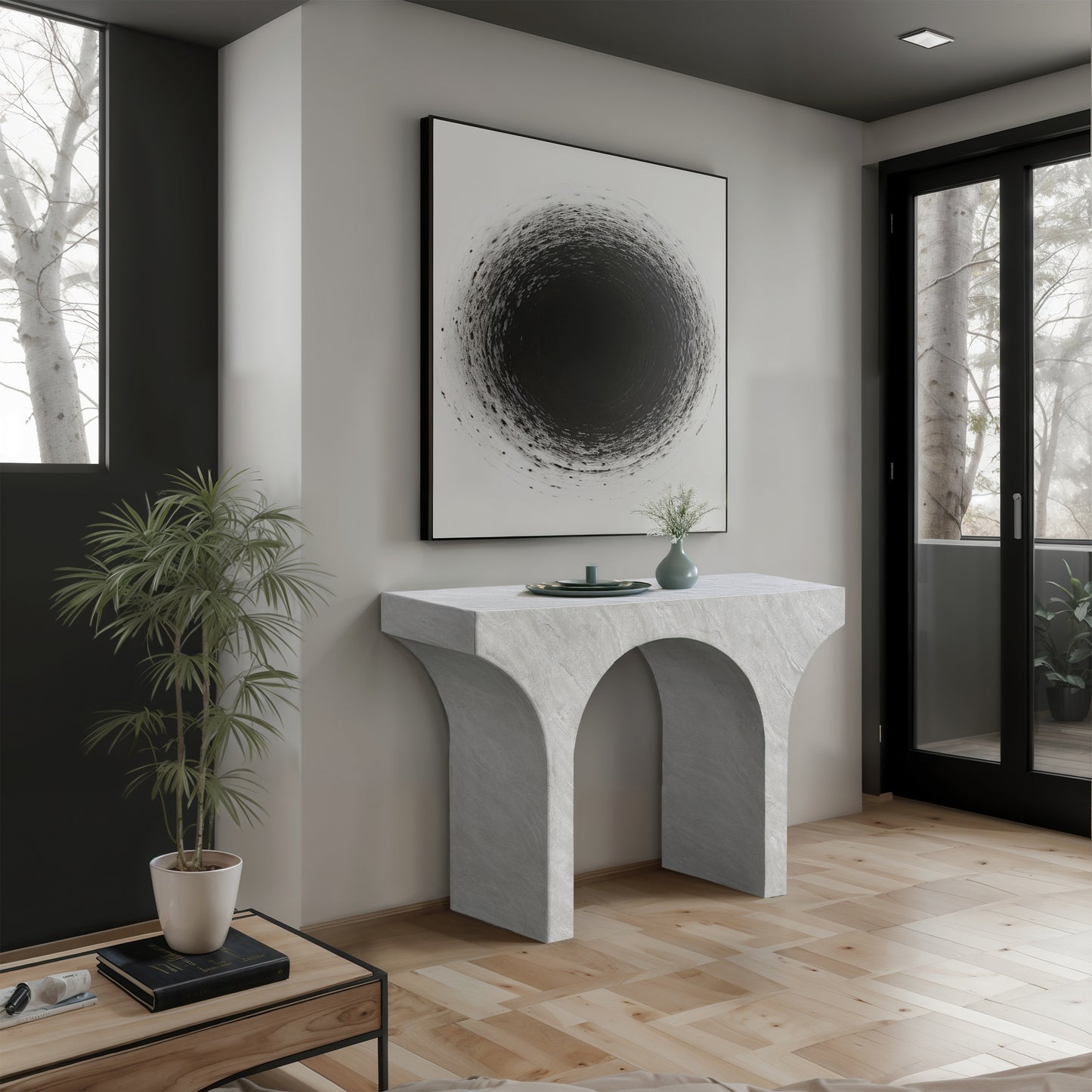 Pomezia Marble Finish Console Table