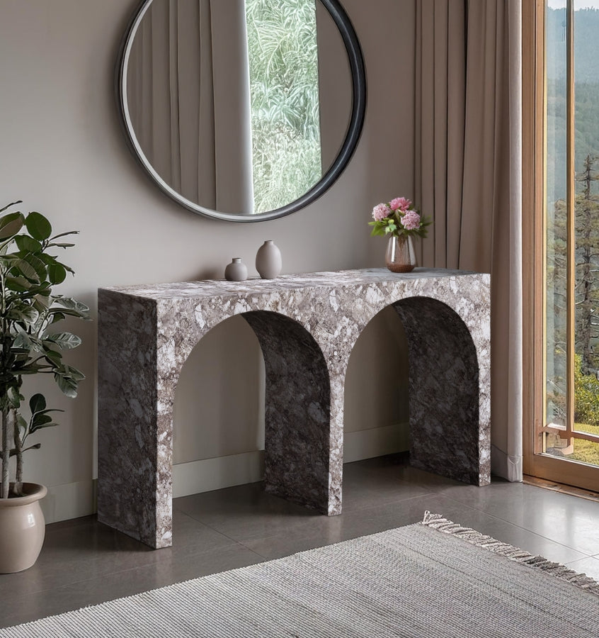 Faenza Marble Finish Console Table