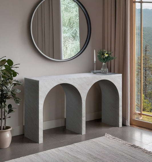 Faenza Marble Finish Console Table