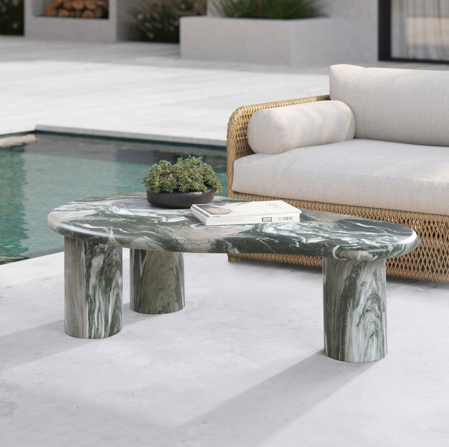 Sassari Travertine Finish Indoor/Outdoor Concrete Coffee Table