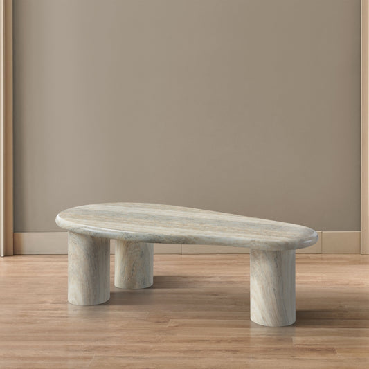 Sassari Travertine Finish Indoor/Outdoor Concrete Coffee Table