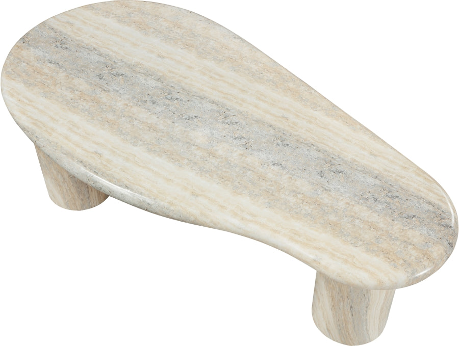 Sassari Travertine Finish Indoor/Outdoor Concrete Coffee Table