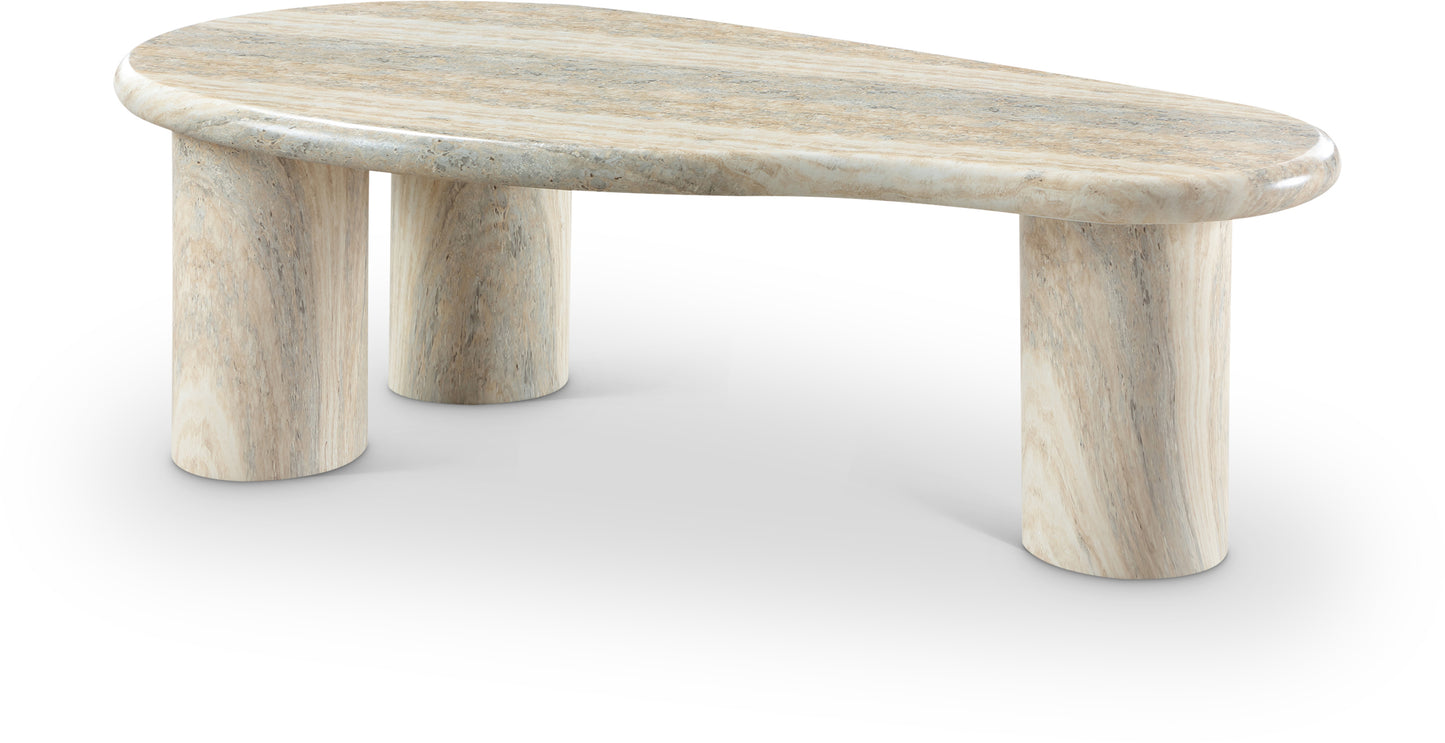 Sassari Travertine Finish Indoor/Outdoor Concrete Coffee Table