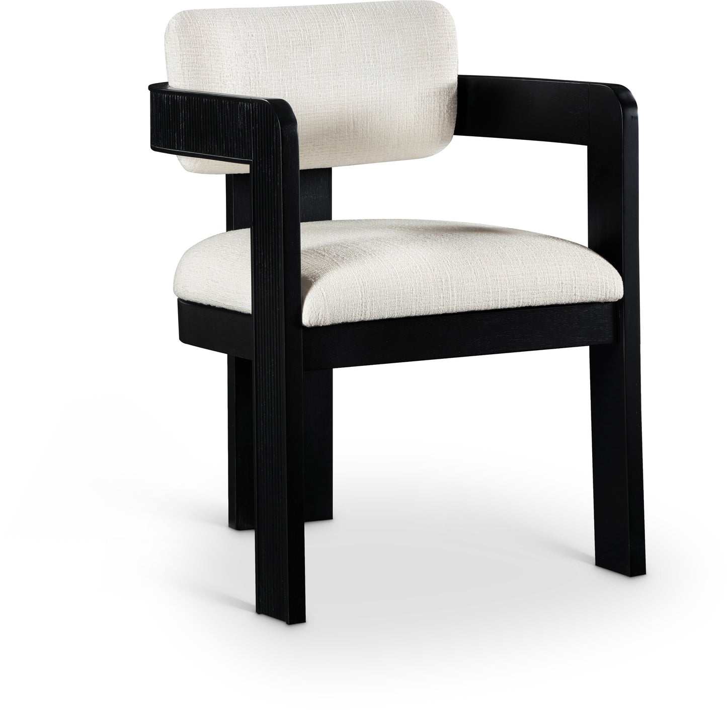 Sacha Linen Textured Fabric Upholstered Dining Chair