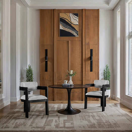 Sacha Linen Textured Fabric Upholstered Dining Chair