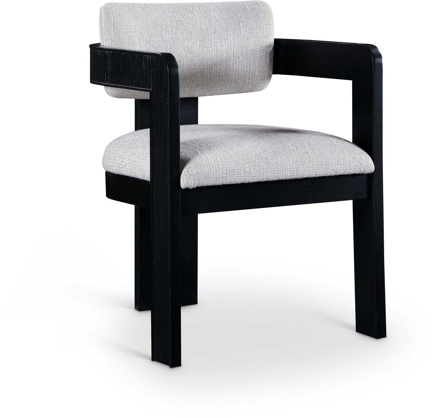 Sacha Linen Textured Fabric Upholstered Dining Chair