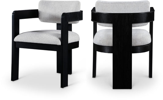 Sacha Linen Textured Fabric Upholstered Dining Chair