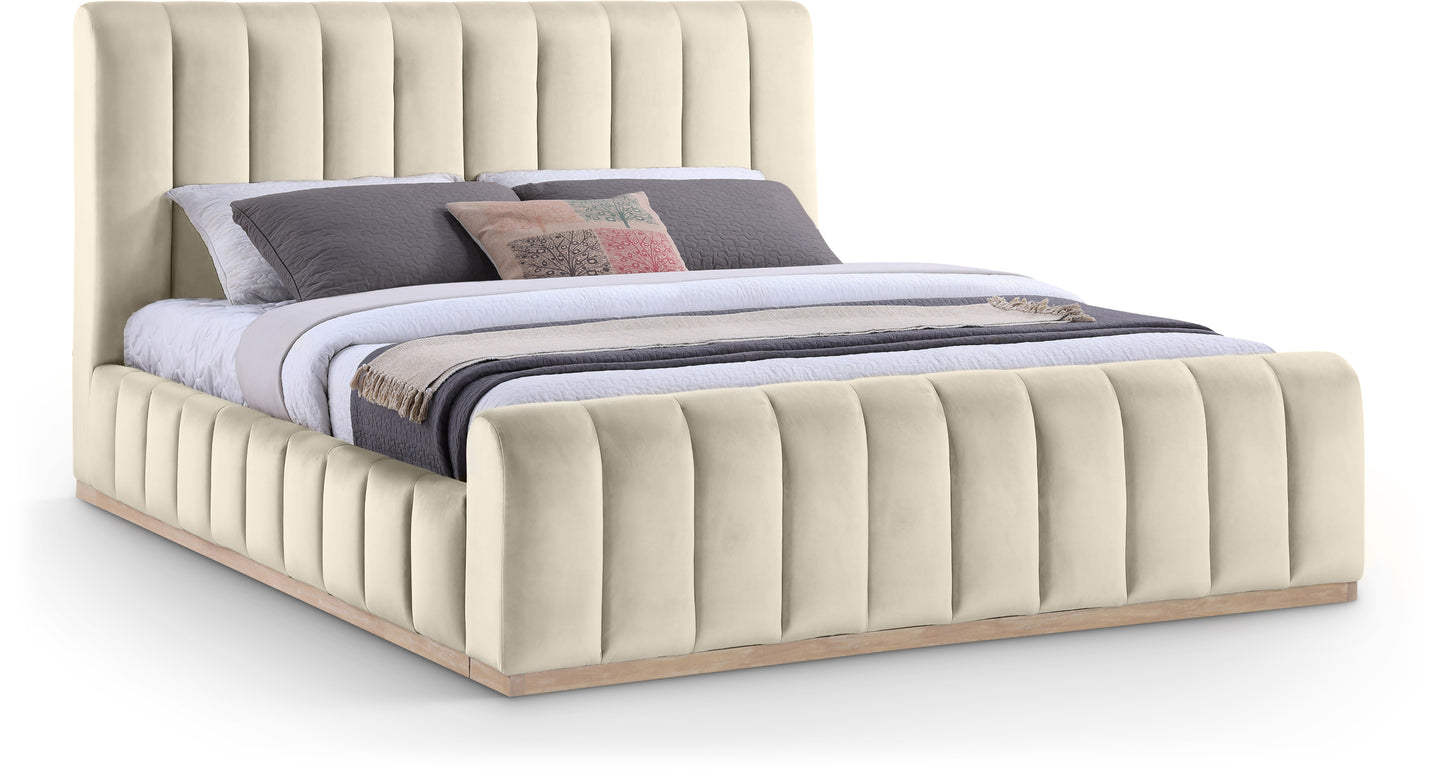 Amara Velvet Upholstered Bed Importada