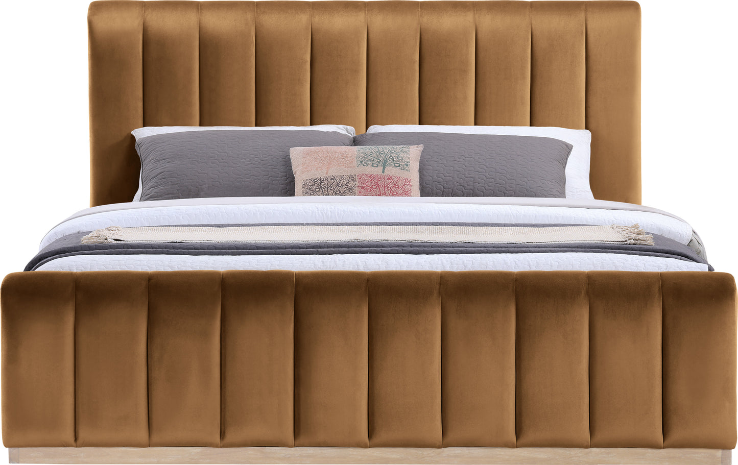 Amara Velvet Upholstered Bed Importada