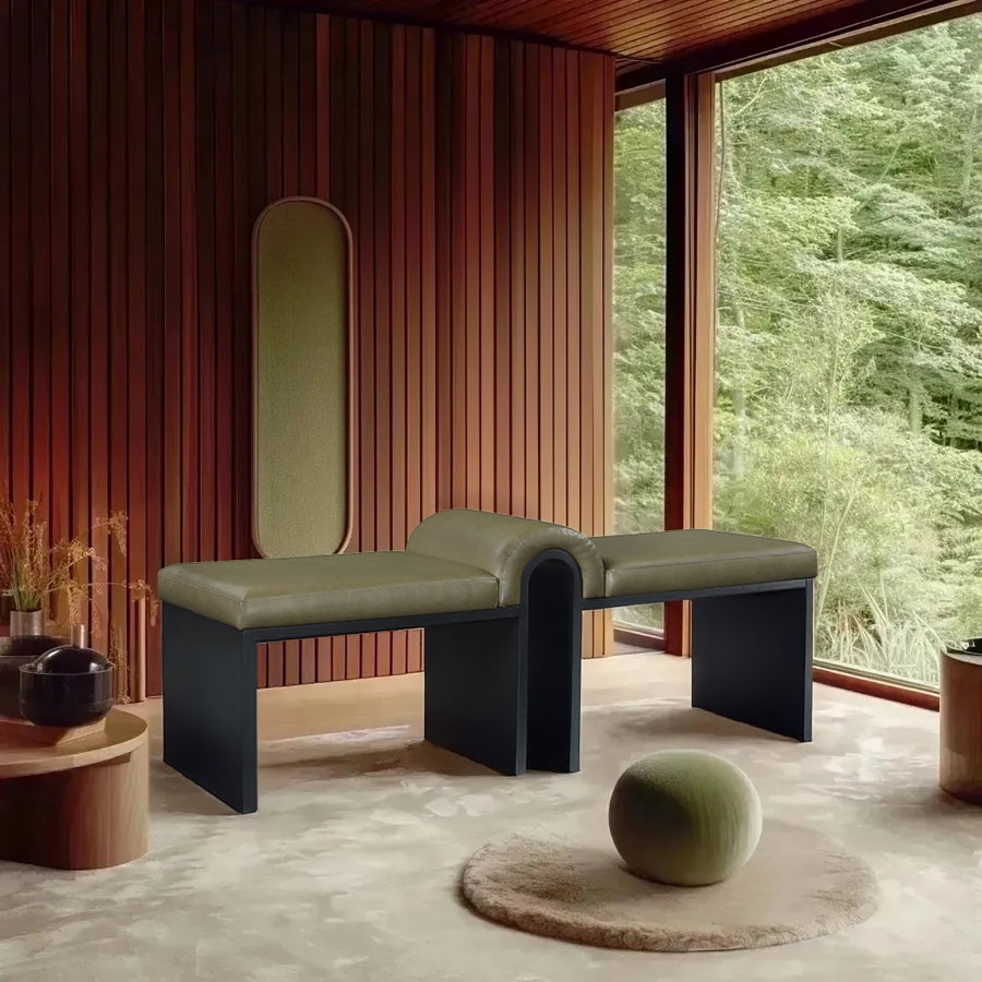 Delphine Vegan Leather Upholstered Bench