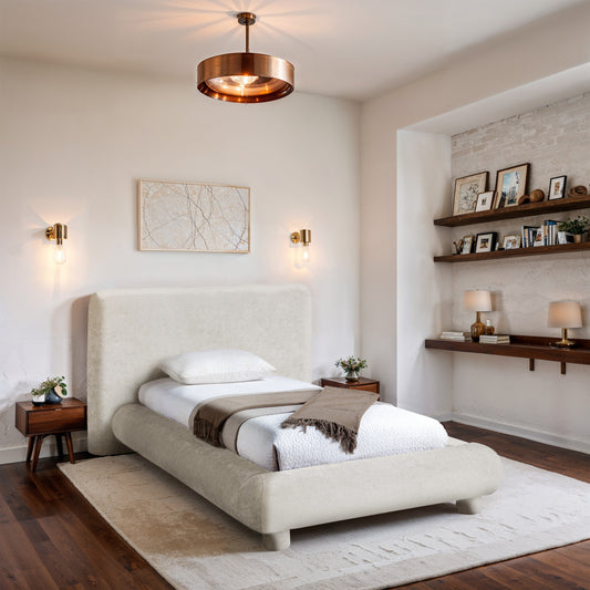 Modena Chenille Fabric Upholstered Bed