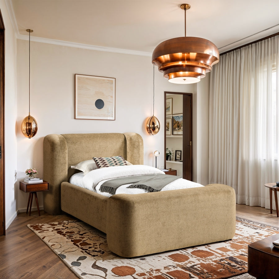 Modena Chenille Fabric Upholstered Bed