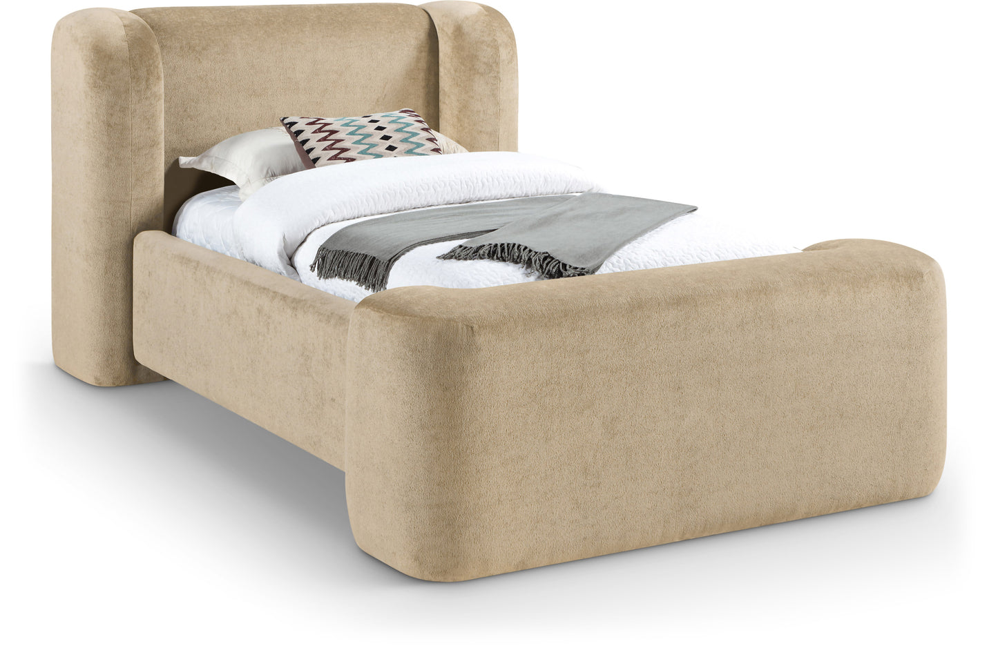 Modena Chenille Fabric Upholstered Bed