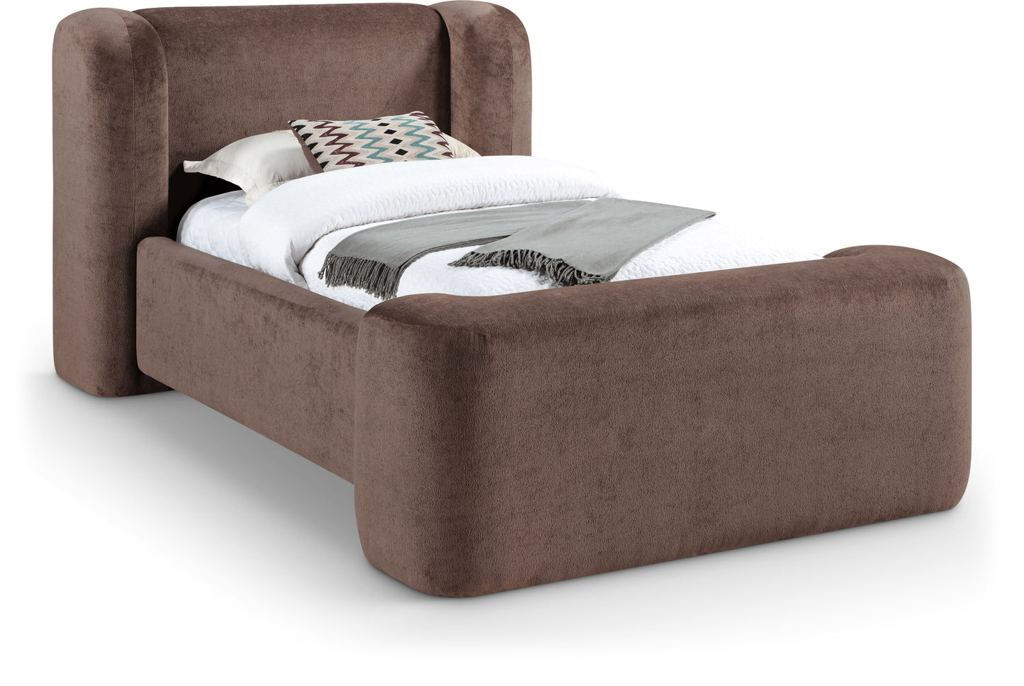 Modena Chenille Fabric Upholstered Bed