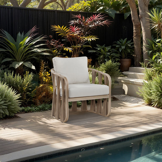 San Pietro Resilient Waterproof Fabric Upholstered Outdoor Patio Chair