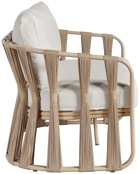 San Pietro Resilient Waterproof Fabric Upholstered Outdoor Patio Chair