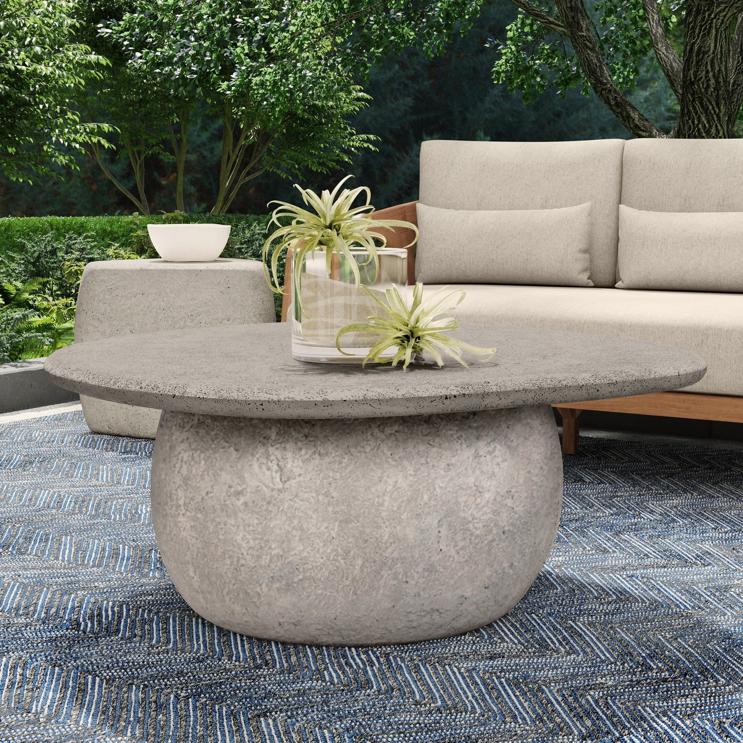 Britney Outdoor Round Coffee Table