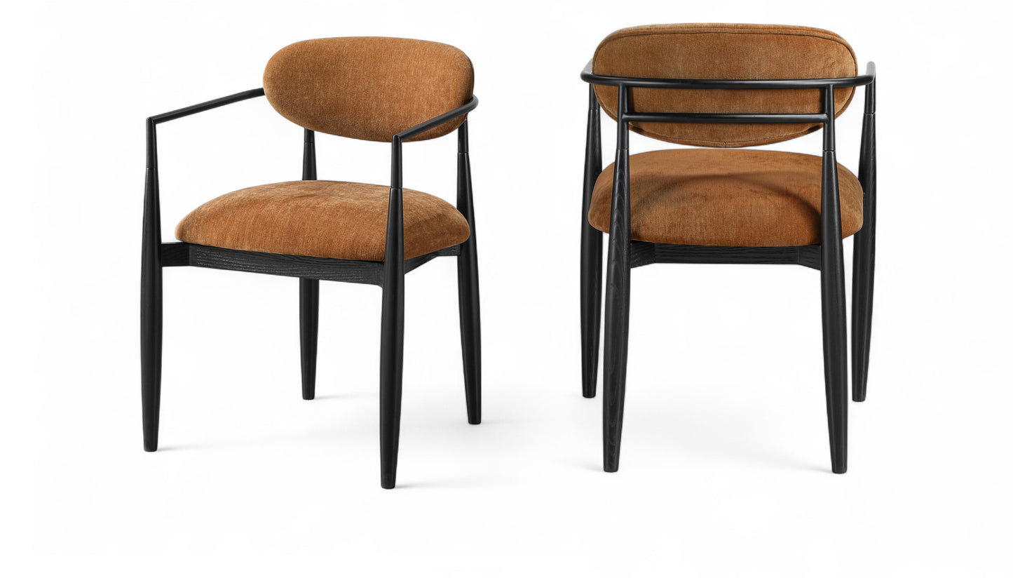 Riccio Performance Fabric Upholstered Dining Arm Chair