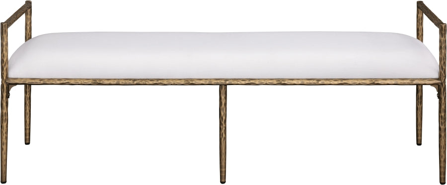 Axis Linen Textured Fabric Upholstered Bench