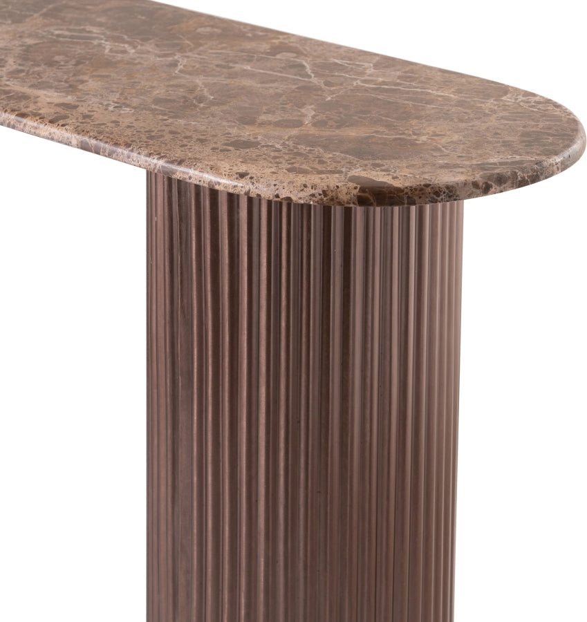 Cindra Genuine Marble Top And Iron Base Console Table