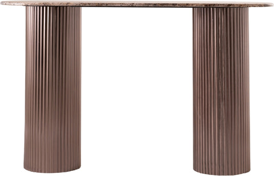 Cindra Genuine Marble Top And Iron Base Console Table