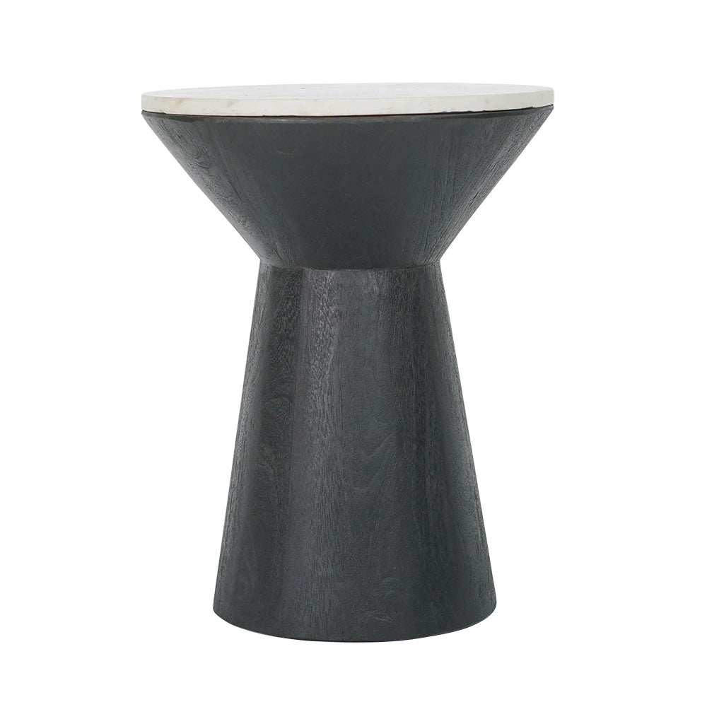 D16x20" Wood and Marble Pedestal Side Table 1EA/CTN