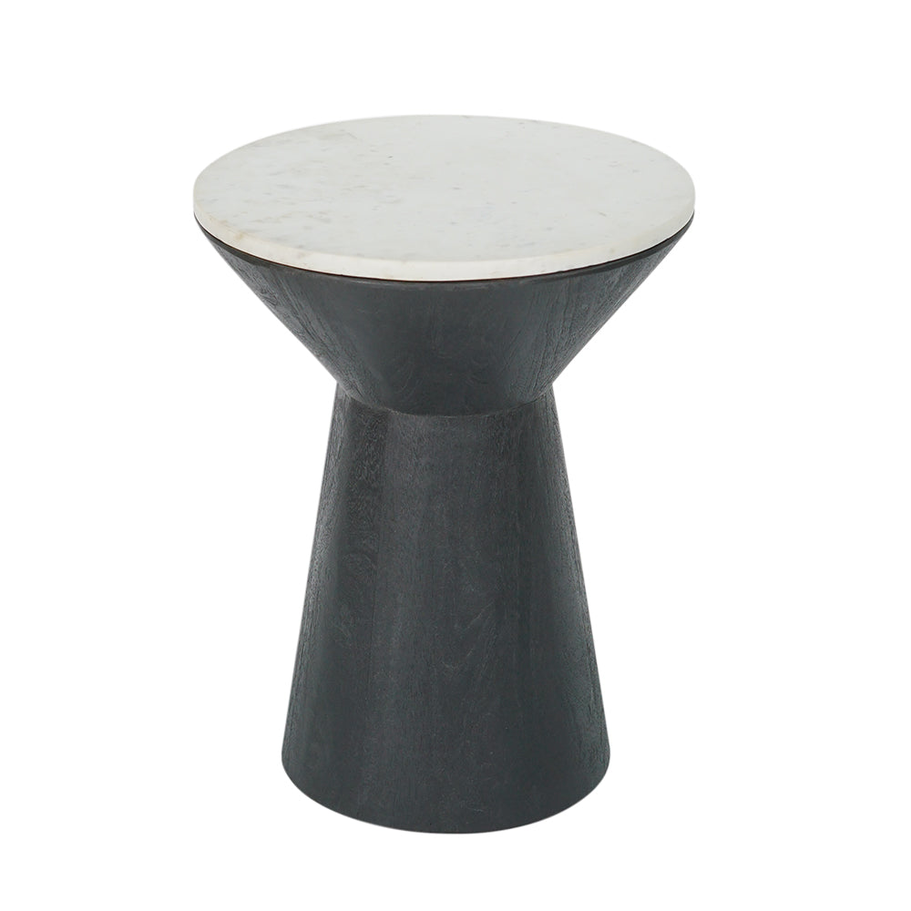 D16x20" Wood and Marble Pedestal Side Table 1EA/CTN