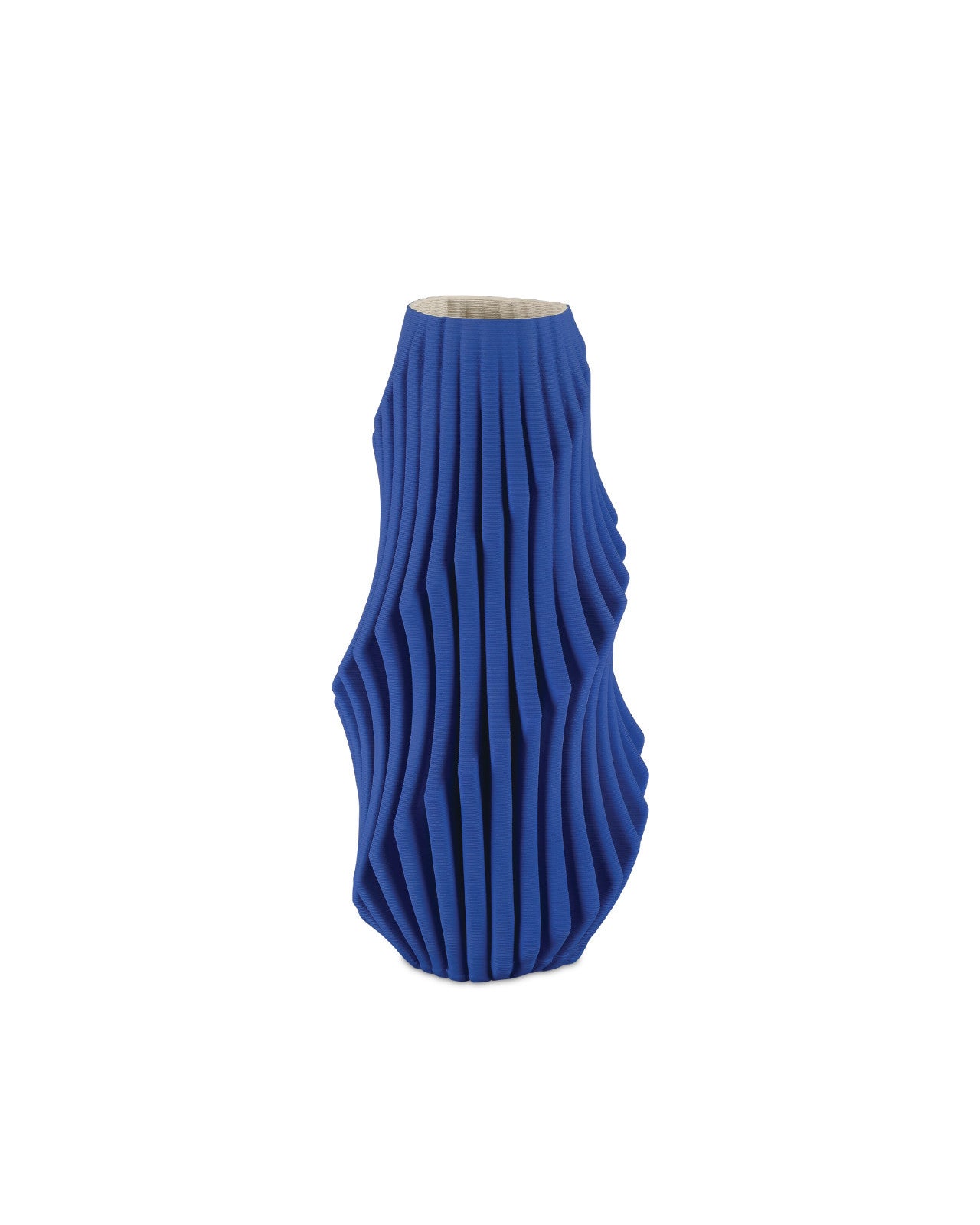 blue Pleat Large Vase